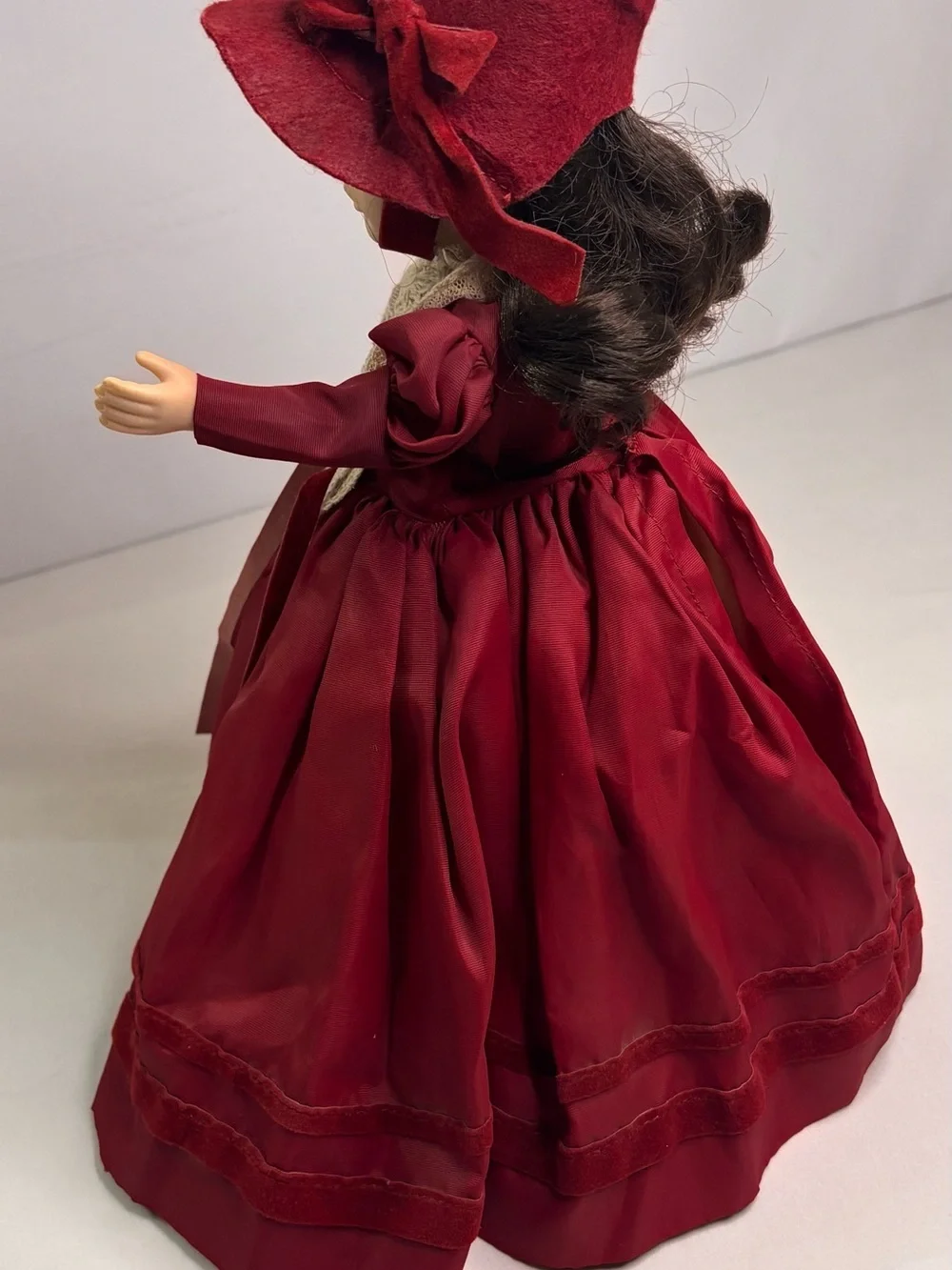 EFF & BEE Classic Red Victorian-Style Doll with Lace Trim